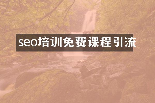 seo培训免费课程引流