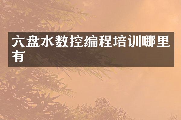六盘水数控编程培训哪里有