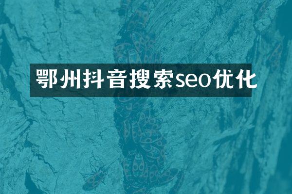 鄂州抖音搜索seo优化