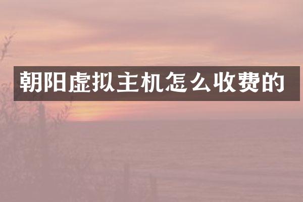 朝阳虚拟主机怎么收费的