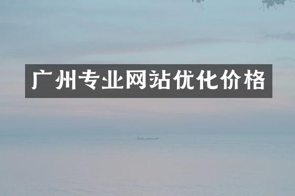 广州专业网站优化价格