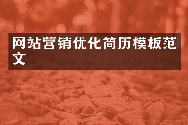 网站营销优化简历模板范文