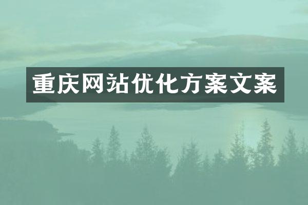 重庆网站优化方案文案