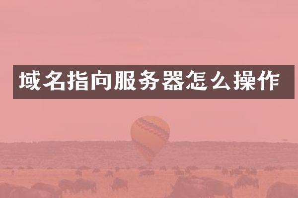 域名指向服务器怎么操作