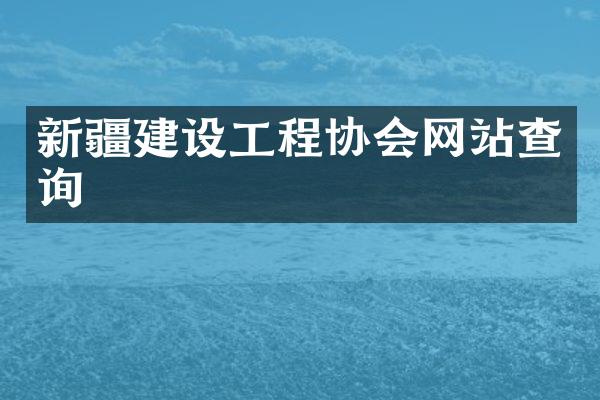 新疆建设工程协会网站查询