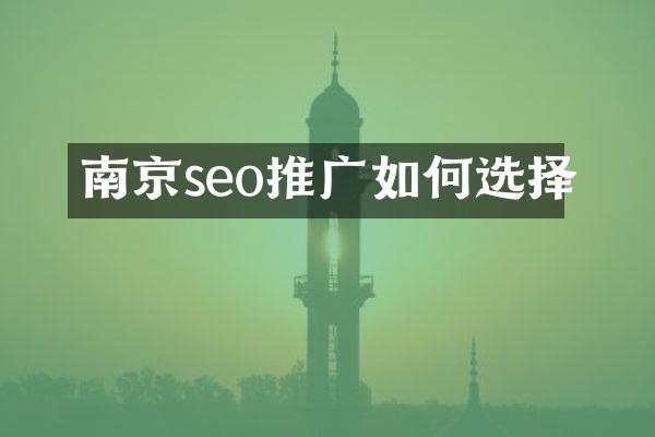 南京seo推广如何选择
