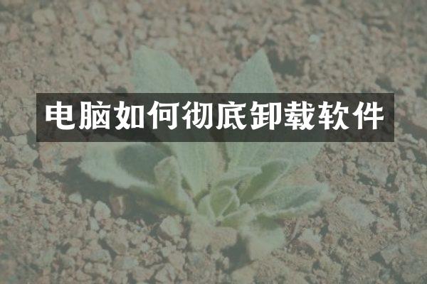 电脑如何彻底卸载软件