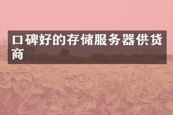 口碑好的存储服务器供货商