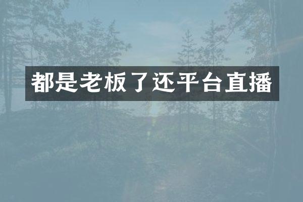 都是老板了还平台直播