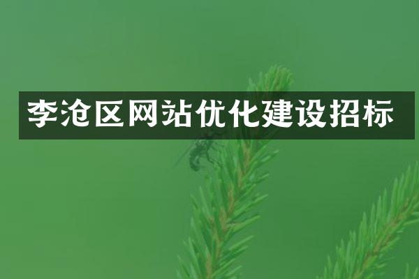 李沧区网站优化建设招标
