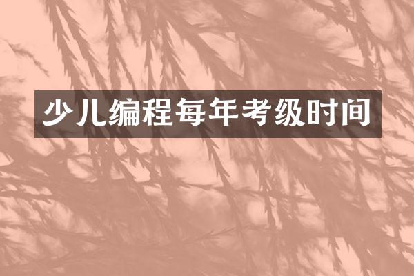 少儿编程每年考级时间