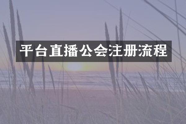 平台直播公会注册流程