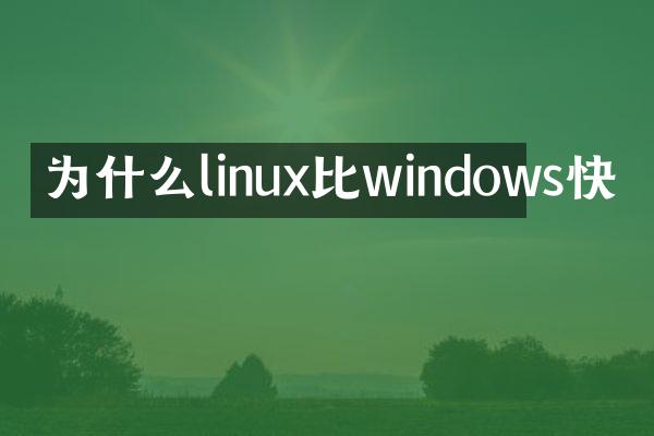 为什么linux比windows快
