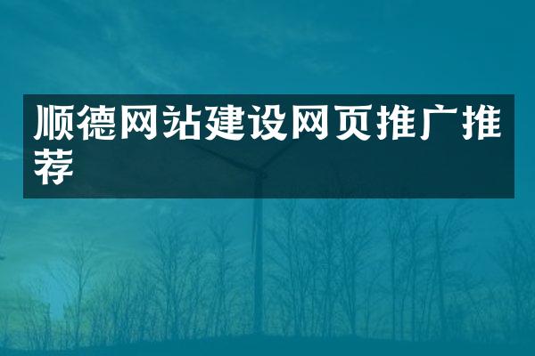 顺德网站建设网页推广推荐