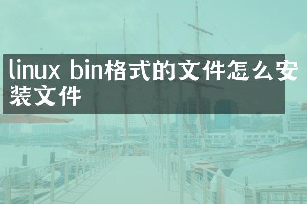 linux bin格式的文件怎么安装文件