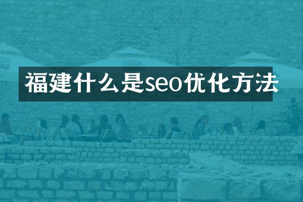 福建什么是seo优化方法