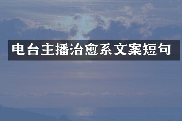 电台主播治愈系文案短句