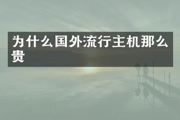 为什么国外流行主机那么贵
