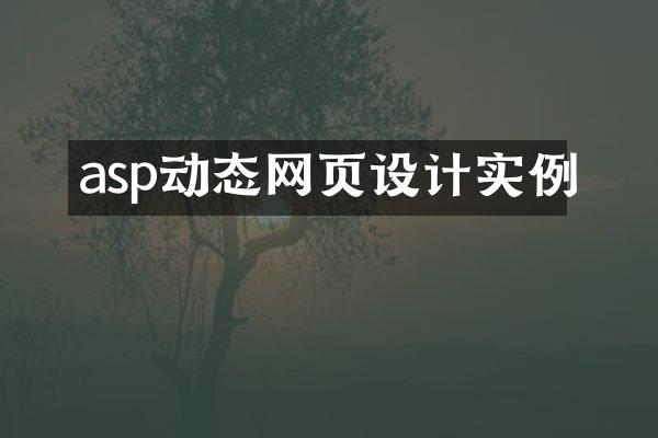 asp动态网页设计实例