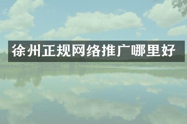 徐州正规网络推广哪里好