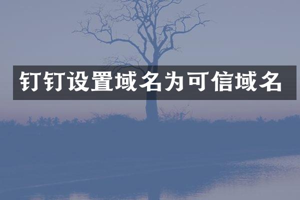 钉钉设置域名为可信域名