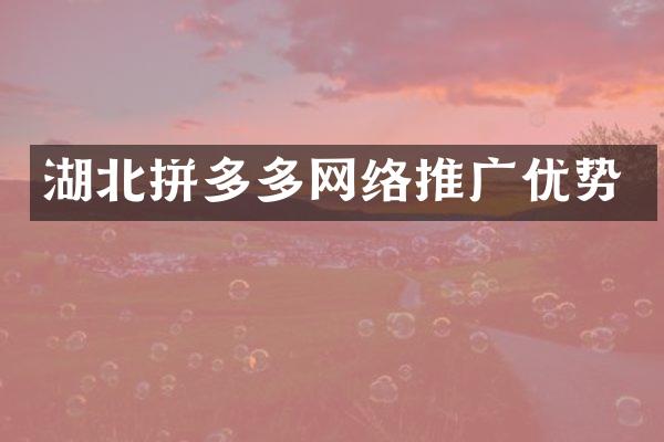 湖北拼多多网络推广优势