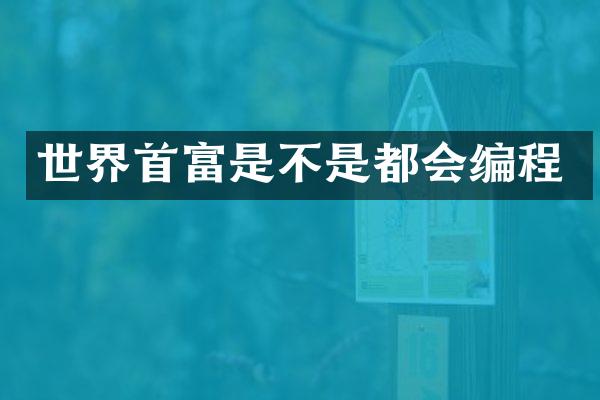 世界首富是不是都会编程