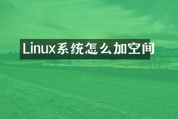 Linux系统怎么加空间