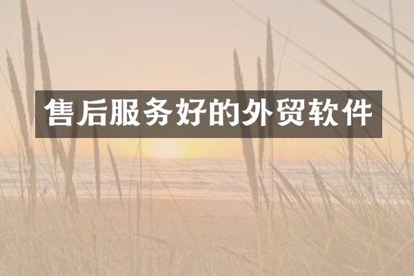 售后服务好的外贸软件
