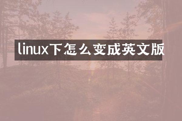 linux下怎么变成英文版