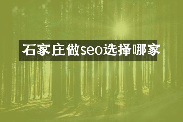 石家庄做seo选择哪家