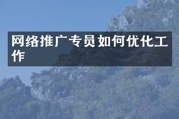 网络推广专员如何优化工作