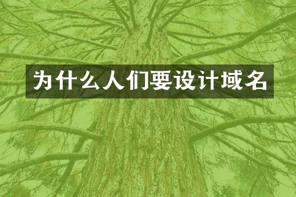 为什么人们要设计域名