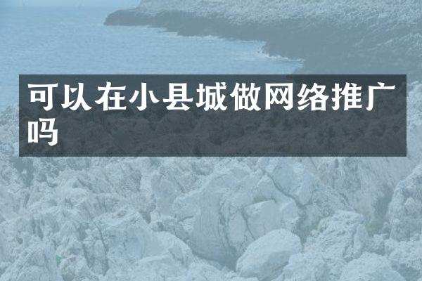 可以在小县城做网络推广吗