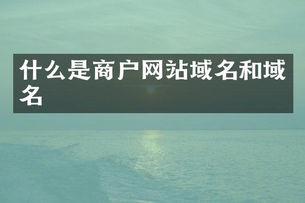 什么是商户网站域名和域名
