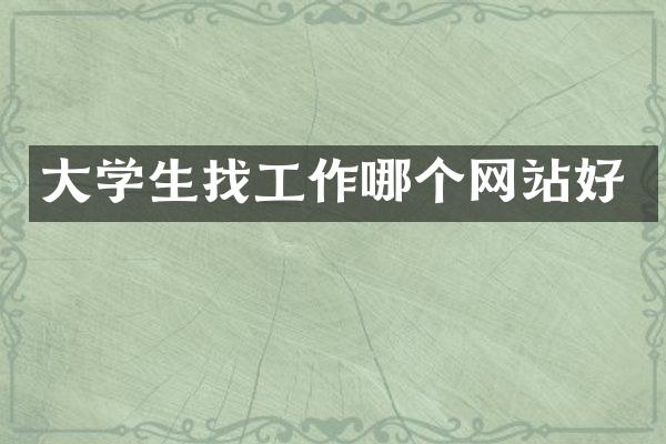 大学生找工作哪个网站好