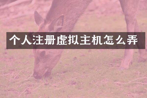 个人注册虚拟主机怎么弄
