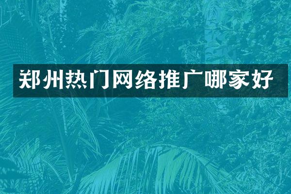 郑州热门网络推广哪家好