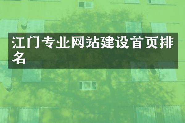 江门专业网站建设首页排名