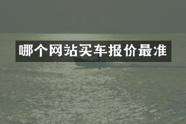 哪个网站买车报价最准