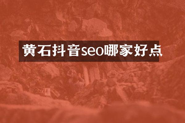 黄石抖音seo哪家好点