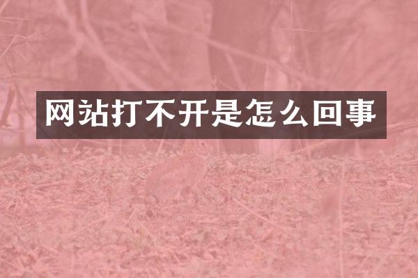 网站打不开是怎么回事