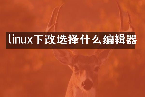 linux下改选择什么编辑器