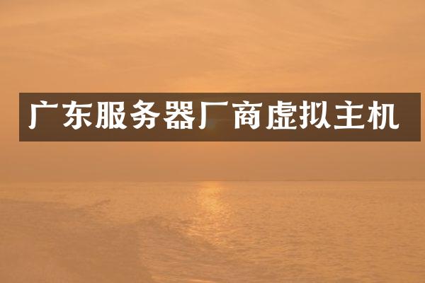 广东服务器厂商虚拟主机