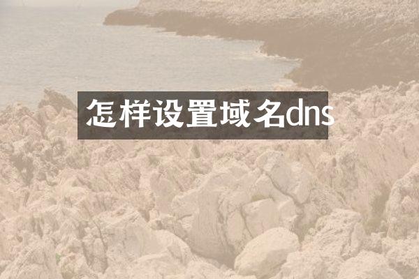 怎样设置域名dns