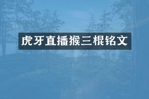 虎牙直播猴三棍铭文