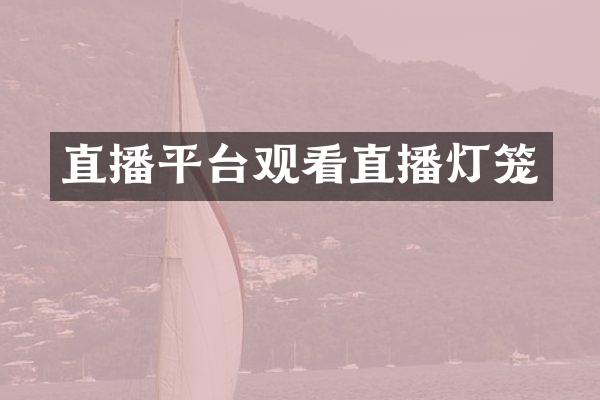 直播平台观看直播灯笼