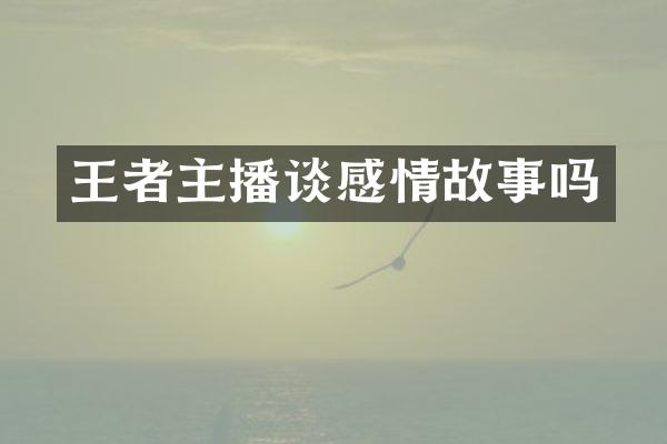 王者主播谈感情故事吗