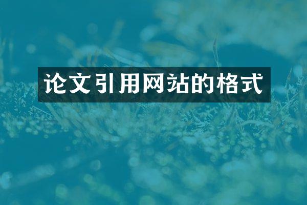 论文引用网站的格式