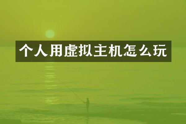个人用虚拟主机怎么玩